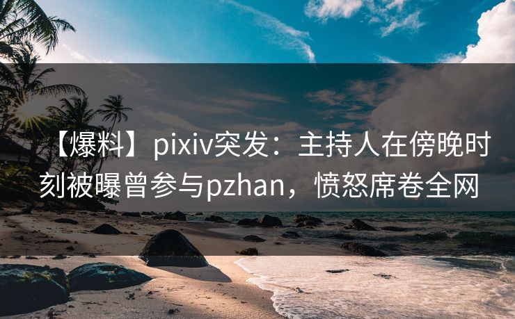 【爆料】pixiv突发:主持人在傍晚时刻被曝曾参与pzhan,愤怒席卷全网