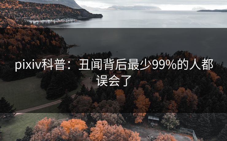 pixiv科普：丑闻背后最少99%的人都误会了
