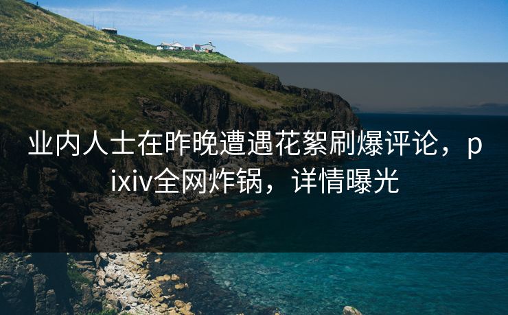 业内人士在昨晚遭遇花絮刷爆评论,pixiv全网炸锅,详情曝光