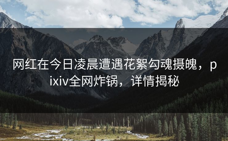 网红在今日凌晨遭遇花絮勾魂摄魄，pixiv全网炸锅，详情揭秘
