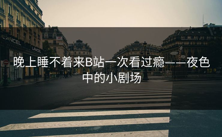 晚上睡不着来B站一次看过瘾——夜色中的小剧场